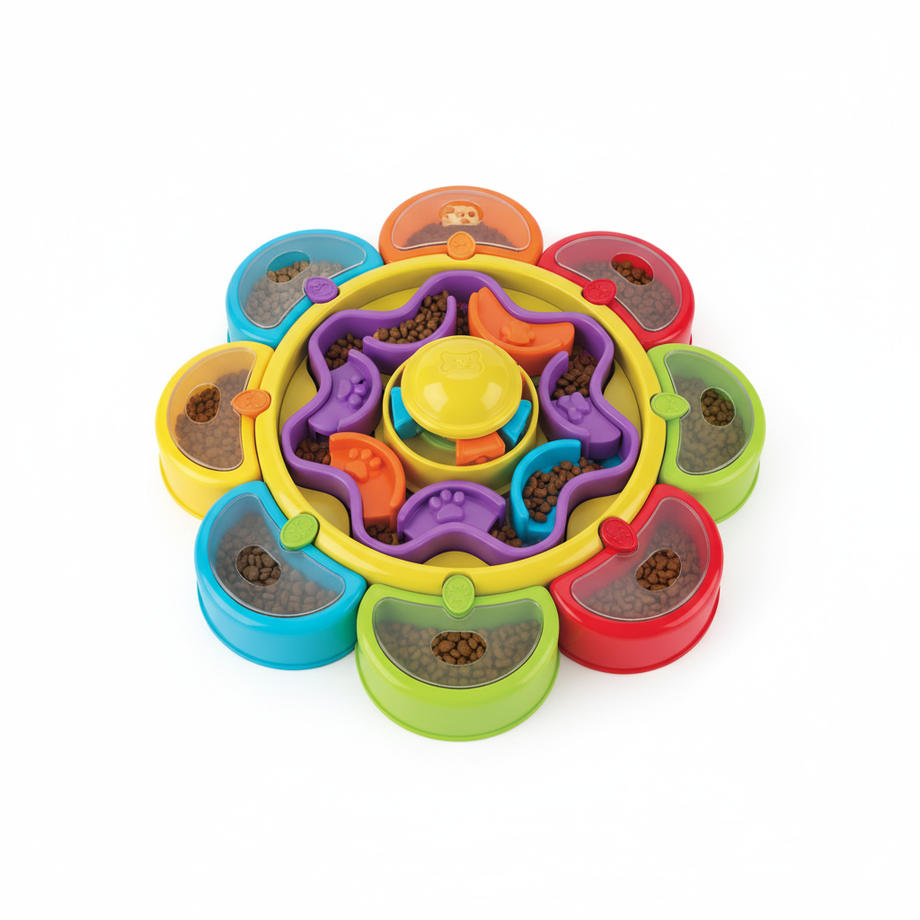 Puzzle Alimentar para Pets em fundo branco